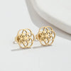 1 Pair Simple Style Flower Hollow Out Stainless Steel Ear Studs