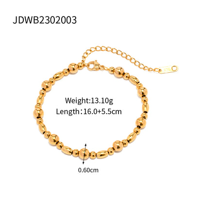 Elegant Round Stainless Steel Plating 18k Gold Plated Bracelets