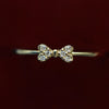 Simple Style Bow Knot Sterling Silver Inlay Gem Rings