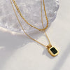 Simple Style Square Titanium Steel Inlay Shell Necklace