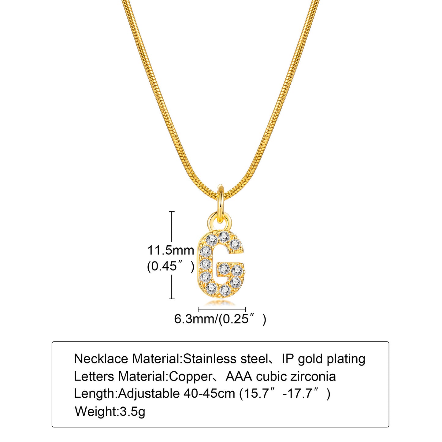 Ins Style Simple Style Letter Stainless Steel Plating Inlay Zircon 18k Gold Plated Necklace Pendant