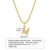 Ins Style Simple Style Letter Stainless Steel Plating Inlay Zircon 18k Gold Plated Necklace Pendant