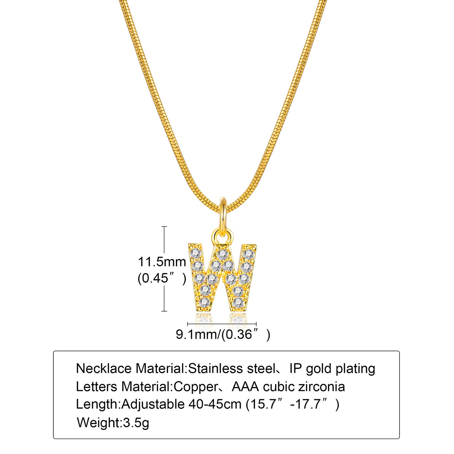 Ins Style Simple Style Letter Stainless Steel Plating Inlay Zircon 18k Gold Plated Necklace Pendant