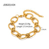 Wholesale Hip-hop Geometric Stainless Steel Plating 18k Gold Plated Bracelets Necklace