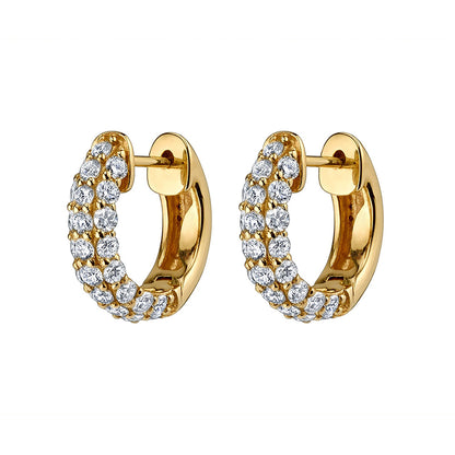 1 Pair Ins Style Shiny Circle Copper Plating Inlay Zircon Gold Plated Earrings