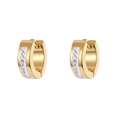 1 Pair Ins Style Simple Style Round Stainless Steel Plating Inlay Zircon Earrings