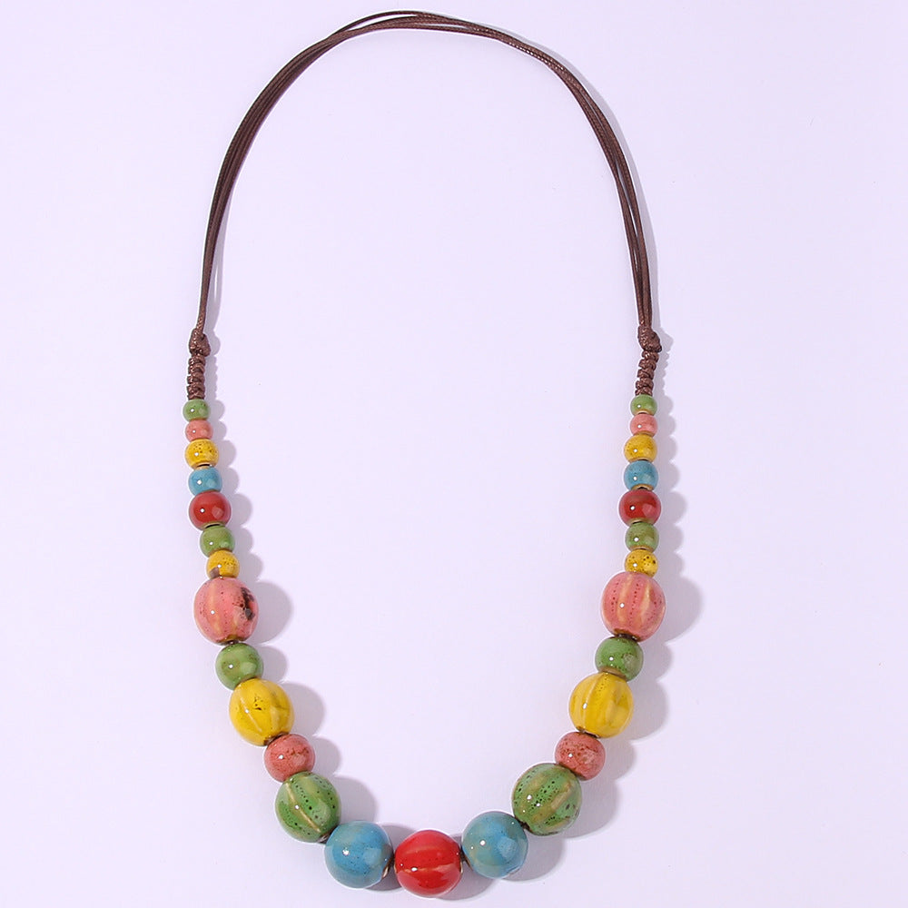 Wholesale Jewelry Original Design Geometric Ceramics Long Necklace