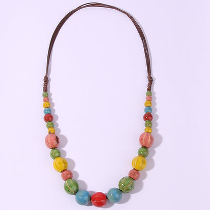 Wholesale Jewelry Original Design Geometric Ceramics Long Necklace