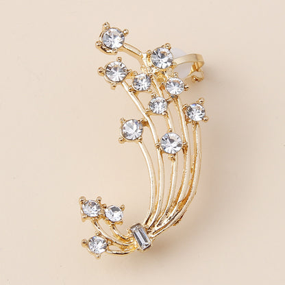 Sweet Simple Style Flower Alloy Inlay Rhinestones Women's Ear Clips Ear Studs