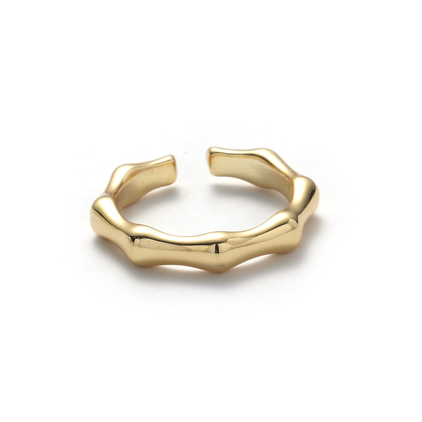 Ins Style Simple Style Solid Color Knot Copper Plating 18k Gold Plated Open Ring