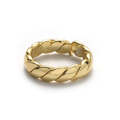 Ins Style Simple Style Solid Color Knot Copper Plating 18k Gold Plated Open Ring