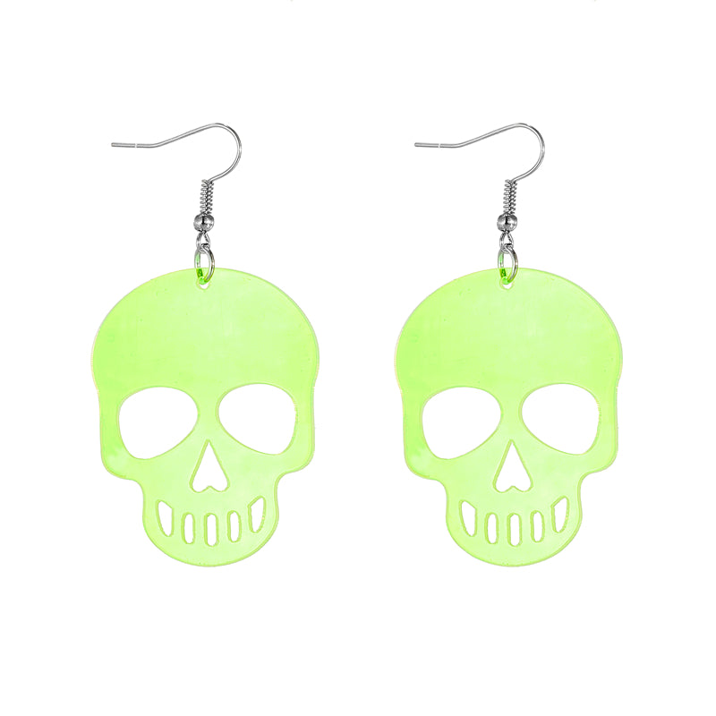 Funny Cool Style Skull Arylic Hollow Out Women's Drop Earrings