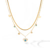 Modern Style Devil's Eye Titanium Steel Layered Plating Inlay Turquoise 18k Gold Plated Pendant Necklace
