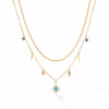 Modern Style Devil's Eye Titanium Steel Layered Plating Inlay Turquoise 18k Gold Plated Pendant Necklace