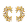 1 Pair Elegant Glam C Shape Moon Plating Inlay Brass Pearl Zircon 18k Gold Plated Ear Studs