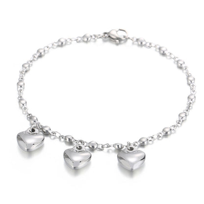 Fashion Heart Shape Titanium Steel Plating Bracelets