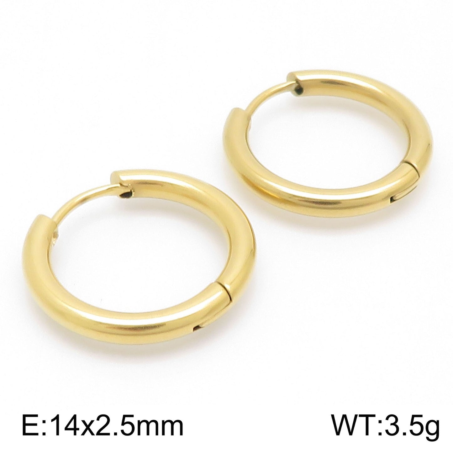 1 Pair Streetwear Solid Color Stainless Steel Hoop Earrings