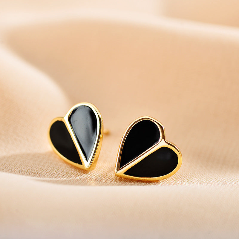 1 Pair Sweet Heart Shape Stainless Steel Plating Gold Plated Ear Studs