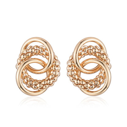 Simple Style Streetwear Round Alloy Plating Three-dimensional Gold Plated Silver Plated Women's Ear Studs