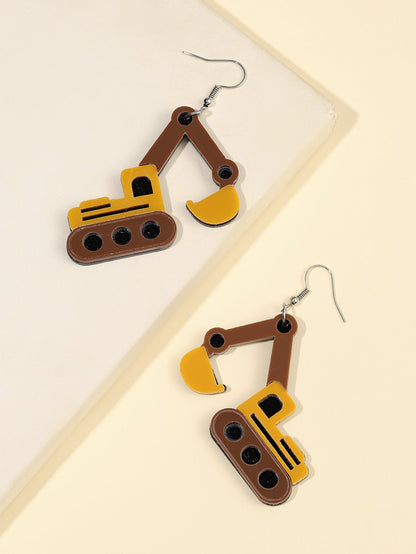 Cartoon Style Funny Excavator Arylic Women's Drop Earrings