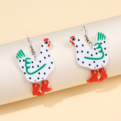 1 Pair Cartoon Style Cute Cock Arylic Drop Earrings