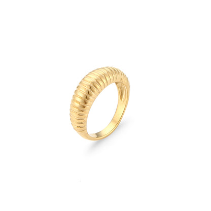 Simple Style Solid Color Stainless Steel Plating 18k Gold Plated Rings