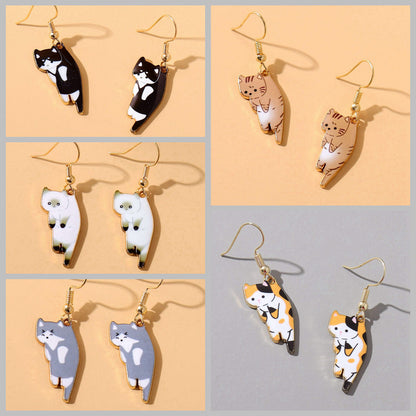 Cartoon Style Cat Alloy Plating Earrings 1 Pair