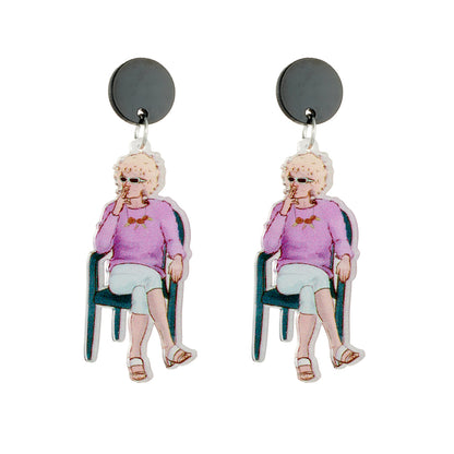 Cartoon Style Cute Human Arylic Printing Women's Drop Earrings