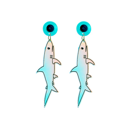 Vacation Dolphin Octopus Shark Arylic Printing Women's Drop Earrings