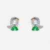 1 Set Cute Cartoon Character Asymmetrical Plating Inlay Brass Zircon 18k Gold Plated Ear Studs