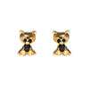 1 Set Cute Cartoon Character Asymmetrical Plating Inlay Brass Zircon 18k Gold Plated Ear Studs