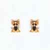 1 Set Cute Cartoon Character Asymmetrical Plating Inlay Brass Zircon 18k Gold Plated Ear Studs