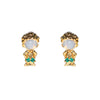 1 Set Cute Cartoon Character Asymmetrical Plating Inlay Brass Zircon 18k Gold Plated Ear Studs