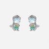 1 Set Cute Cartoon Character Asymmetrical Plating Inlay Brass Zircon 18k Gold Plated Ear Studs