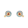 1 Set Cute Cartoon Character Asymmetrical Plating Inlay Brass Zircon 18k Gold Plated Ear Studs