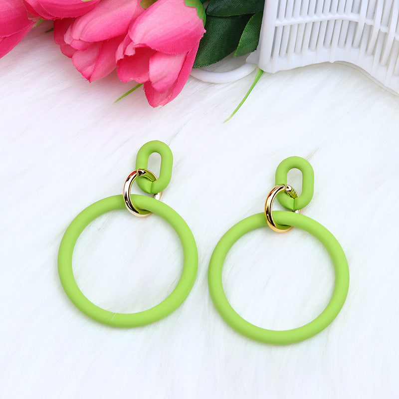 Casual Round Arylic Spray Paint Women's Earrings