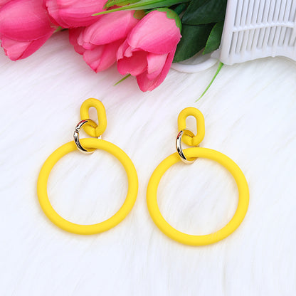 Casual Round Arylic Spray Paint Women's Earrings