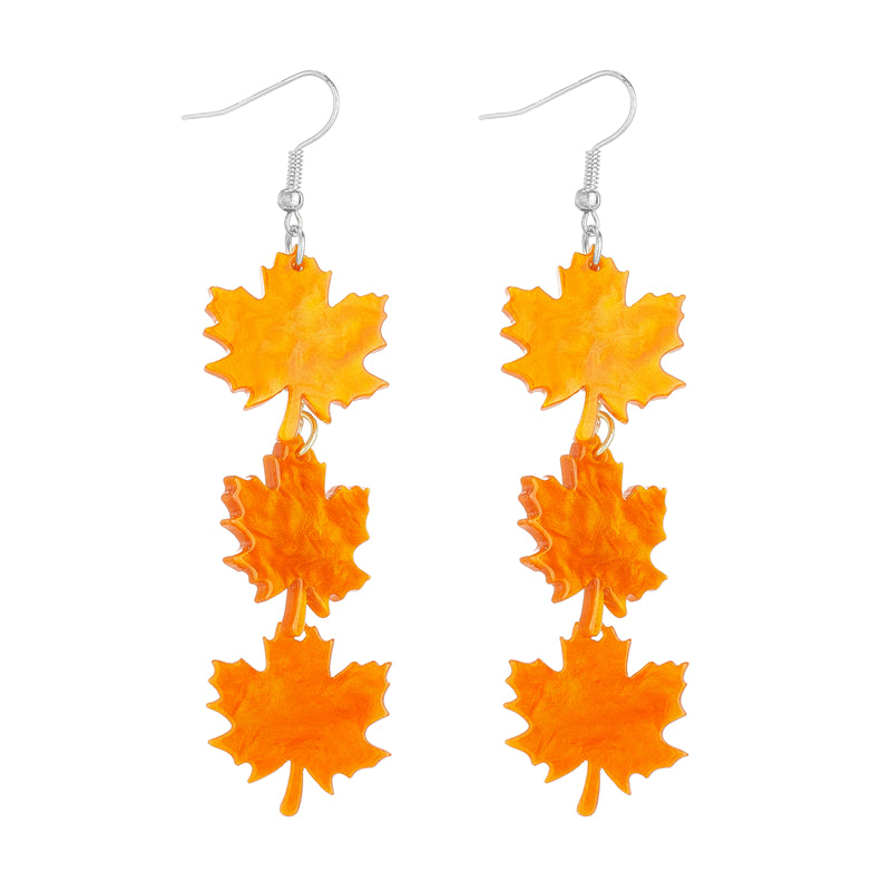 Elegant Maple Leaf Arylic Women's Drop Earrings