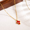 Modern Style Cross Eye Stainless Steel Enamel Three-dimensional 18k Gold Plated Pendant Necklace