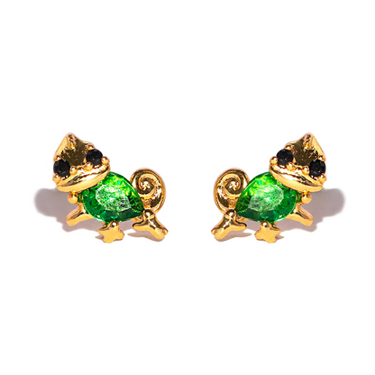 1 Set Cute Sweet Cartoon Sun Asymmetrical Plating Inlay Brass Zircon 18k Gold Plated Ear Studs