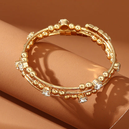 Wholesale Jewelry Modern Style Oversized Star Artificial Gemstones Artificial Pearl Rhinestones Pearl Inlay Bangle