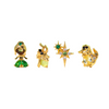 1 Set Princess Cute Cartoon Character Brass Asymmetrical Plating Inlay Zircon 18k Gold Plated Ear Studs