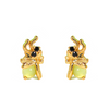 1 Set Princess Cute Cartoon Character Brass Asymmetrical Plating Inlay Zircon 18k Gold Plated Ear Studs