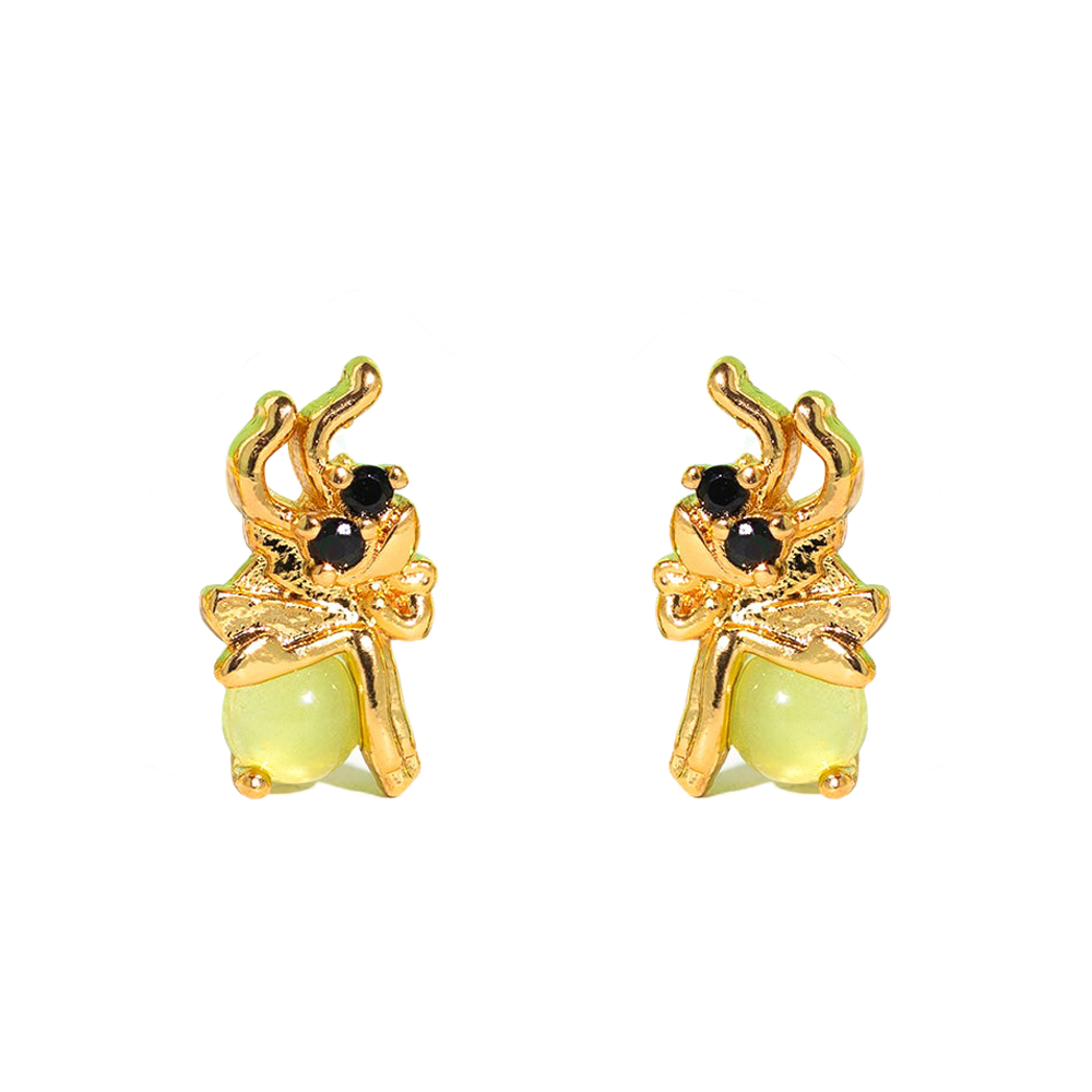 1 Set Princess Cute Cartoon Character Brass Asymmetrical Plating Inlay Zircon 18k Gold Plated Ear Studs