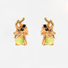 1 Set Princess Cute Cartoon Character Brass Asymmetrical Plating Inlay Zircon 18k Gold Plated Ear Studs