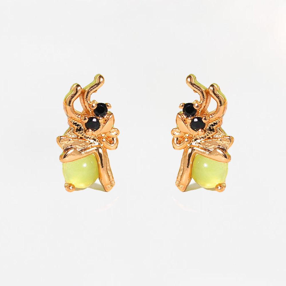 1 Set Princess Cute Cartoon Character Brass Asymmetrical Plating Inlay Zircon 18k Gold Plated Ear Studs