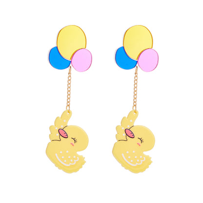 Cartoon Style Cute Balloon Duck Arylic Women's Drop Earrings