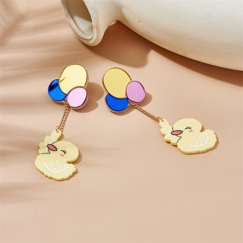 Cartoon Style Cute Balloon Duck Arylic Women's Drop Earrings