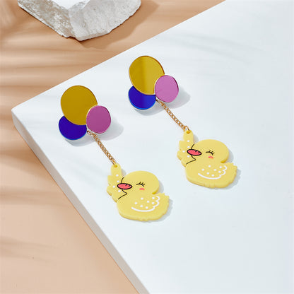 Cartoon Style Cute Balloon Duck Arylic Women's Drop Earrings