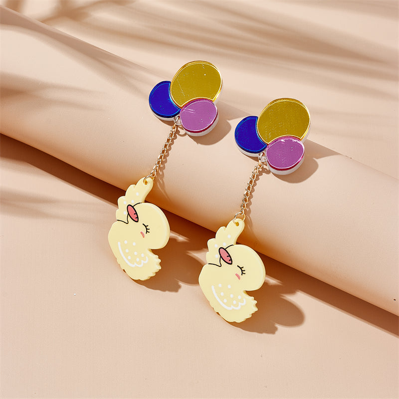 Cartoon Style Cute Balloon Duck Arylic Women's Drop Earrings